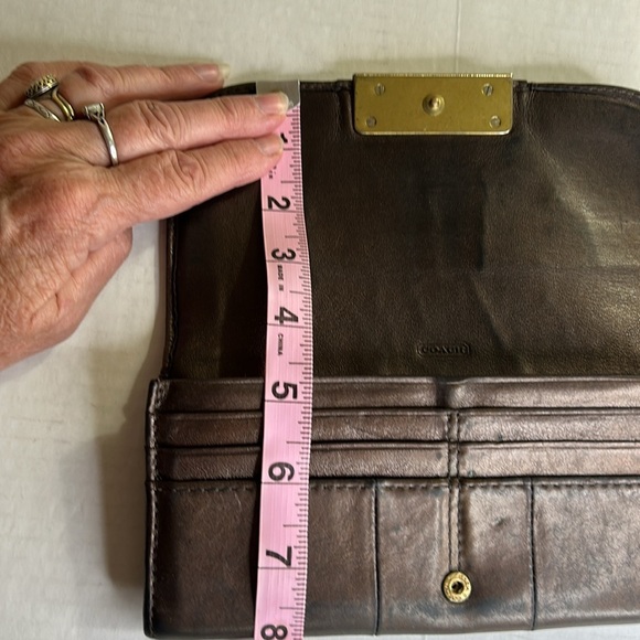 COACH WOMENS VINTAGE SOFT BROWN LEATHER WALLET - Picture 14 of 15
